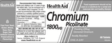Health Aid Chromium Picolinate 1800ug 60s
