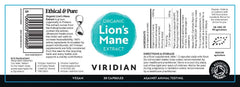 Viridian Organic Lion's Mane Extract 30s