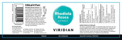 Viridian Rhodiola Rosea Extract 30s