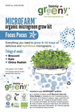 Teeny Greeny Microfarm Organic Microgreen Grow Kit 'Focus Pocus' (Broccoli, Kale, China Radish)
