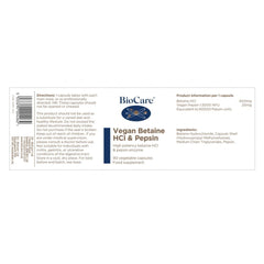 BioCare Vegan Betaine HCI & Pepsin 90s