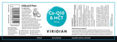 Viridian Co-Q10 & MCT 30mg 60s