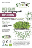 Teeny Greeny Microfarm Organic Microgreen Grow Kit 'Micro-Intensity' (Rocket Purple Radish, Mizuna)