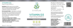 Cytoplan Vitamin D3 Vegan 62.5ug 60s