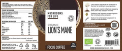 Mushrooms For Life Organic Lion’s Mane Focus Coffee 75g