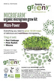 Teeny Greeny Microfarm Organic Microgreen Grow Kit 'Micro-Power' (Red Cabbage, Pink Radish, Mizuna)
