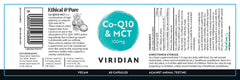 Viridian Co-Q10 & MCT 100mg 60s