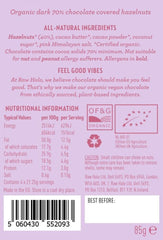 Raw Halo Organic Vegan Dark Chocolate Hazelnuts 85g