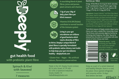 Deeply Gut Health Food Spinach & Kiwi with Seaweed 455ml LARGE SINGLE