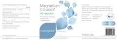 Nutrigold Magnesium Citrizorb 100mg 60s