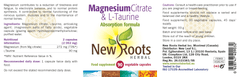 New Roots Herbal Magnesium Citrate & L-Taurine 90s