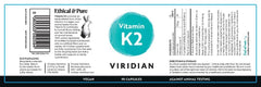 Viridian Vitamin K2 90s