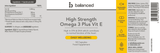 Balanced High Strength Omega 3 Plus Vit E 50s