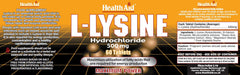 Health Aid L-Lysine Hydrochloride 500mg 60s