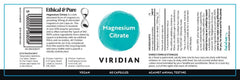 Viridian Magnesium Citrate 60s