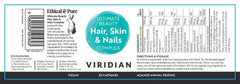 Viridian Ultimate Beauty Hair, Skin & Nails Complex 30s