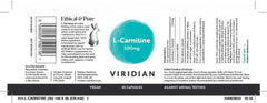 Viridian L-Carnitine 500mg 30s