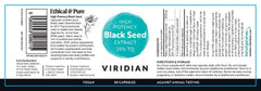 Viridian High Potency Black Seed Extract 20% TQ 30s