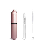 The Last Straw - CORAL -  The reusable + portable telescopic straw with keychain case