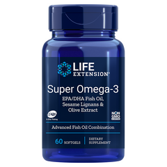 Life Extension Super Omega-3 EPA/DHA with Sesame Lignans &amp; Olive Extract - 60 Softgels