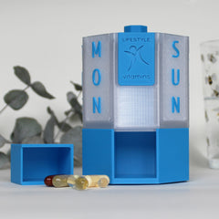 7-Day Tablet & Capsule Dispenser – Lake Blue
