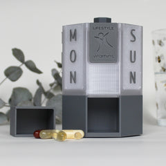 7-Day Tablet & Capsule Dispenser – Dark Grey