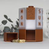 7-Day Tablet & Capsule Dispenser – Peanut Brown