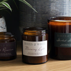 Hayes & White Morning Light Essential Oil Candle | Medium – 180g | Bergamot & Cedarwood | Soy Wax | Hand-Poured in Sussex