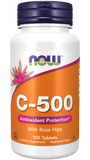 NOW Foods Vitamin C-500 with Rose Hips - 100 Tablets