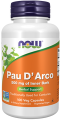 NOW Foods Pau D'Arco 500mg - 100 Capsules