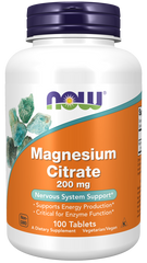 NOW Foods Magnesium Citrate 200mg - 100 Tablets