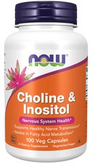 NOW Foods Choline &amp; Inositol 500mg - 100 Capsules