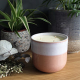 Hayes & White Herbal Alchemy Essential Oil Candle | Luxury Ceramic Pot – Pink | 500g | Lavender & Sage | Soy Wax