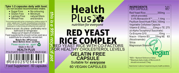 Red Yeast Rice Complex - A cholesterol health maintaining combination ...