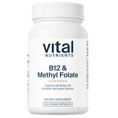 Vital Nutrients B12/Methyl Folate 1000mcg/800mcg - 100 Capsules