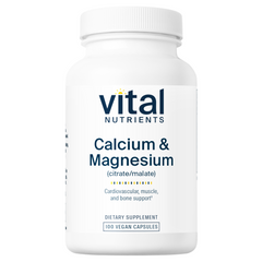 Vital Nutrients Calcium/Magnesium (Citrate &amp; Malate) - 100 Capsules