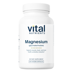 Vital Nutrients Magnesium (Glycinate/Malate) 120mg - 100 Capsules