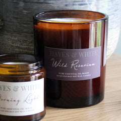 Hayes & White Wild Rosarium Essential Oil Candle | Large – 260g | Rose & Geranium | Soy Wax | Hand-Poured in Sussex