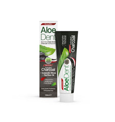 Aloe Dent Aloe Vera Triple Action Charcoal Toothpaste Strong Mint (Fluoride Free) 100ml
