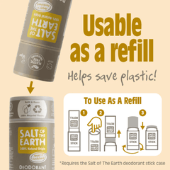 Salt of the Earth Amber & Sandalwood Deodorant Stick - Use or Refill 75g