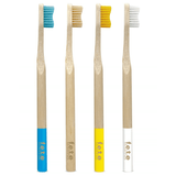 F.E.T.E Bamboo Toothbrushes Marvellous Mix Set of 4 Medium Bristles