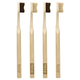 F.E.T.E Bamboo Toothbrushes Purely Natural Set of 4 Medium Bristles