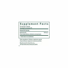 Berberine Metabolic 500mg - 60 Capsules | Gaia Herbs
