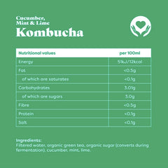 Booyah Vitality Kombucha Cucumber, Mint & Lime 24 x 330ml CASE