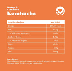 Booyah Vitality Kombucha Orange & Cinnamon 24 x 330ml CASE