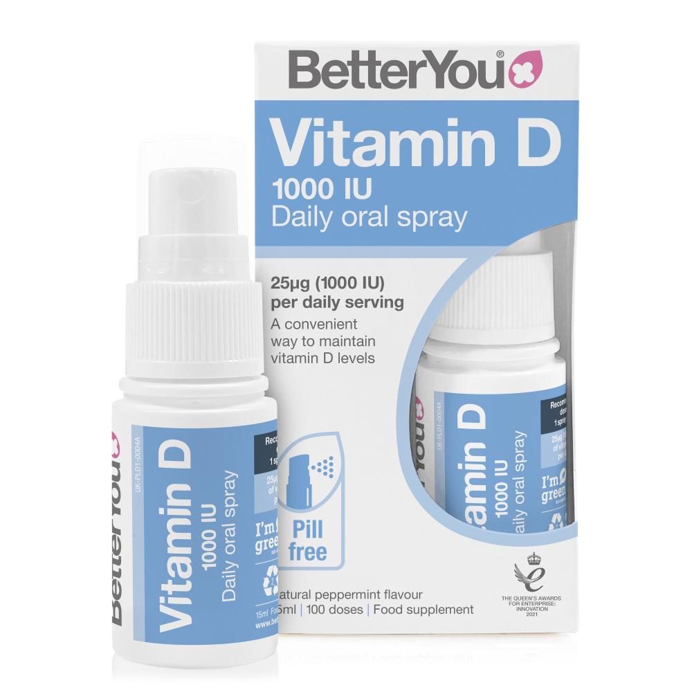 BetterYou Vitamin D 1000 IU Daily Oral Spray 15ml