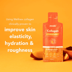Zooki Collagen Liquid Sachet Mango Peach Flavour Super Strength 11,000mg 1 x 18.5ml Sachet SINGLE