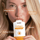 Zooki Collagen Liquid Sachets Mango Peach Flavour 5,000mg 14x15ml Sachets CASE