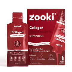 Zooki Collagen Liquid Sachets Sour Cherry Flavour 11,000mg 14x18.5ml CASE