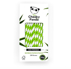 Cheeky Panda  Eco Friendly Bamboo Paper Straws 250 Pack (Green)